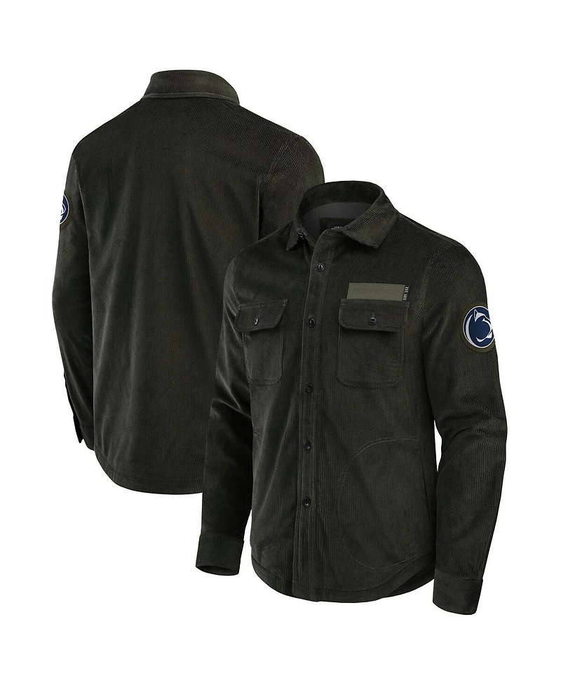 Darius Rucker Collection by Fanatics Men's Olive Penn State Nittany Lions Corduroy Full-Button Shacket