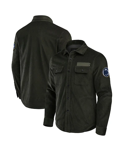 Darius Rucker Collection by Fanatics Men's Olive Penn State Nittany Lions Corduroy Full-Button Shacket
