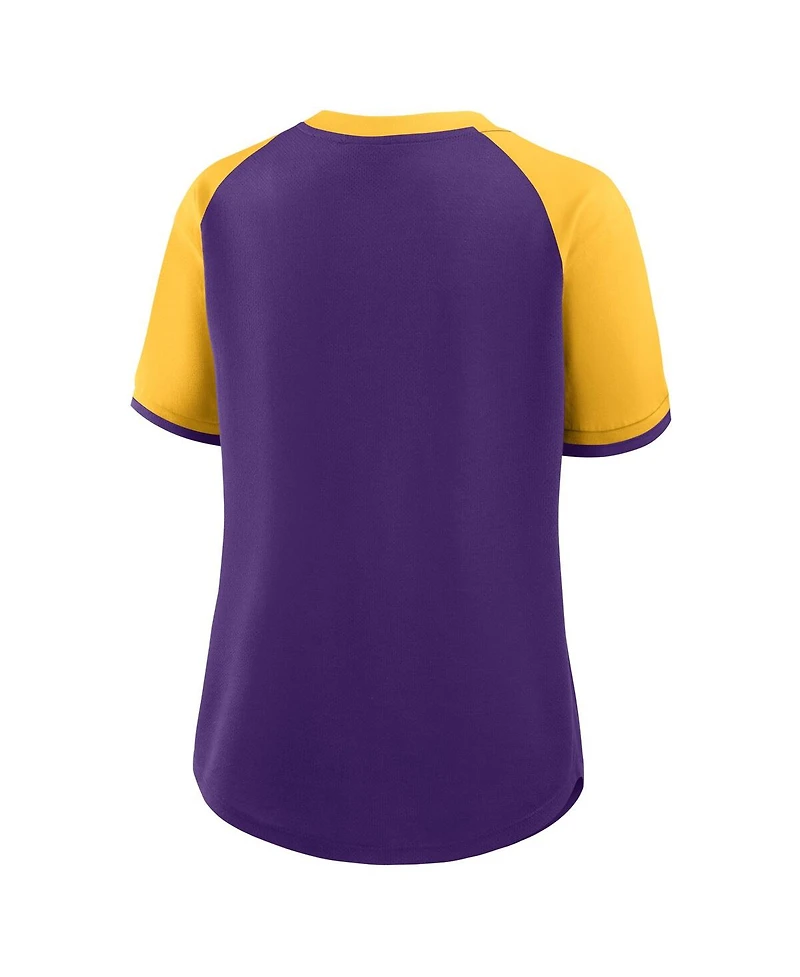Fanatics Women's Purple/Gold Minnesota Vikings Height Advantage T-Shirt