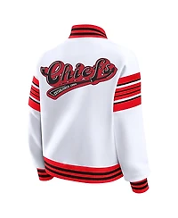 Wear by Erin Andrews Women's White Kansas City Chiefs Full-Snap Fleece Sweatshirt Jacket