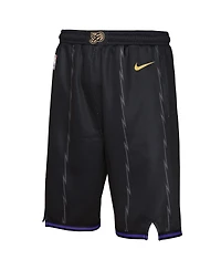 Nike Big Boys and Girls Black Toronto Raptors 2024/25 City Edition Swingman Performance Shorts
