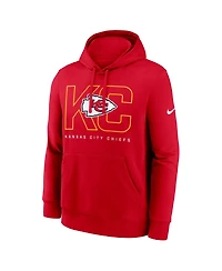 Nike Men's Red Kansas City Chiefs Busted Play Club Fleece Pullover Hoodie
