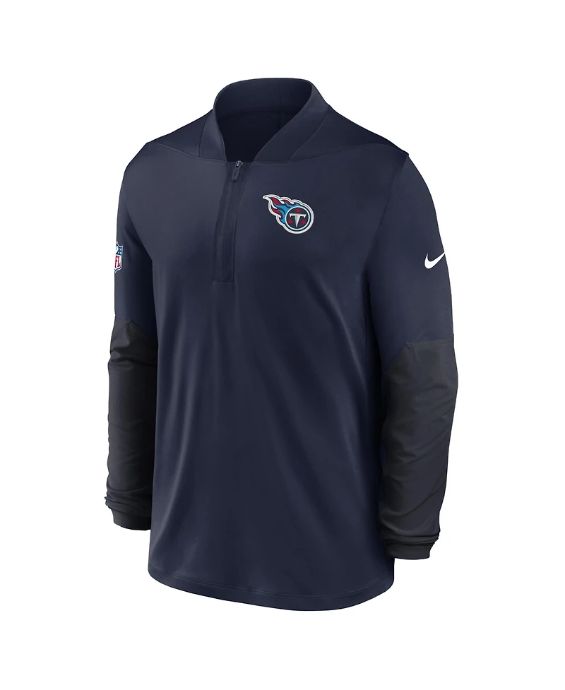 Nike Men's Navy Tennessee Titans Sideline Dri-fit Half-Zip Pullover Hoodie