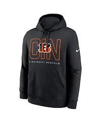 Nike Men's Black Cincinnati Bengals Busted Play Club Fleece Pullover Hoodie