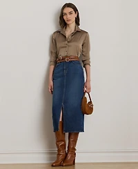 Lauren Ralph Women's Satin Charmeuse Shirt