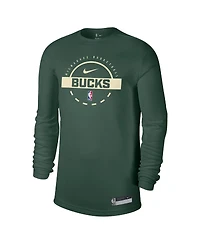 Nike Men's Hunter Green Milwaukee Bucks 2025/26 On-Court Flare Performance Practice Long Sleeve T-Shirt