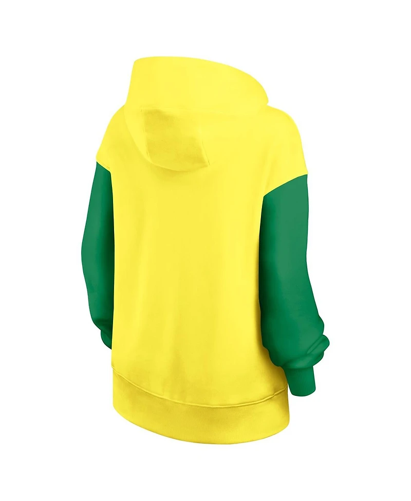 Nike Women's Yellow/Green Oregon Ducks Oversized Legacy Phoenix Pullover Hoodie
