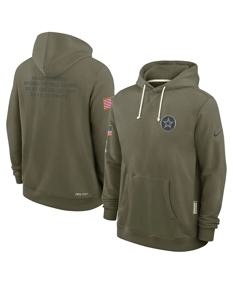 Nike Men's Olive Dallas Cowboys 2025 Salute to Service Sideline Standard Issue Dri-fit Hoodie