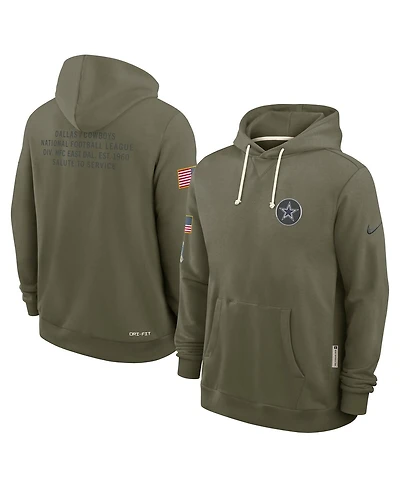 Nike Men's Olive Dallas Cowboys 2025 Salute to Service Sideline Standard Issue Dri-fit Hoodie