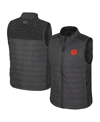 Colosseum Men's Charcoal Clemson Tigers Nightman Full-Zip Puffer Vest