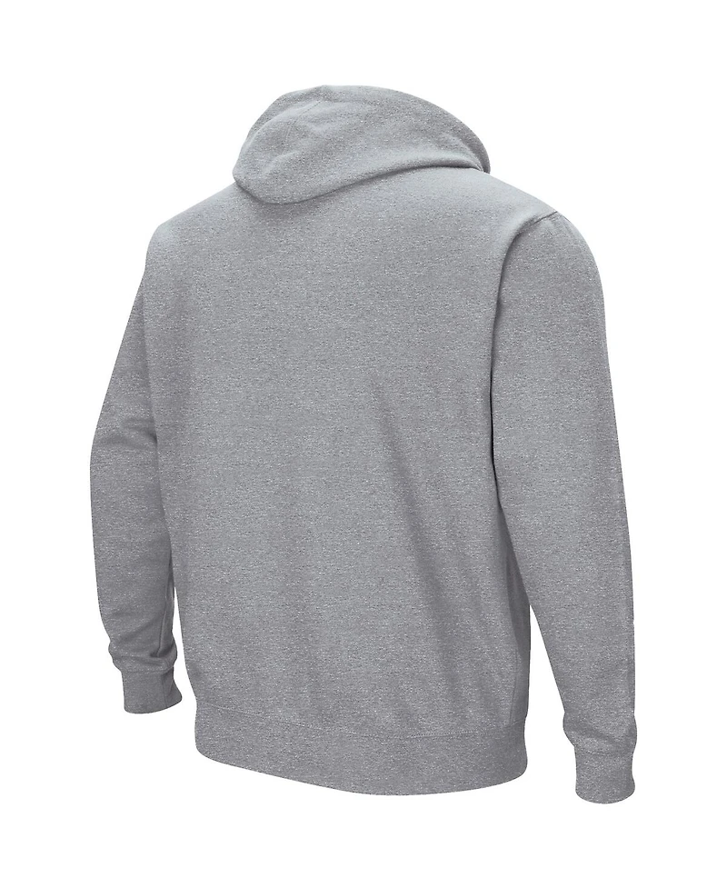 Colosseum Men's Heather Gray DePaul Blue Demons Arch Logo 3.0 Pullover Hoodie