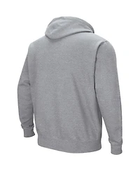 Colosseum Men's Heather Gray DePaul Blue Demons Arch Logo 3.0 Pullover Hoodie