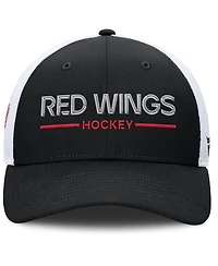 Fanatics Men's Black/White Detroit Red Wings Authentic Pro Rink Lockup Adjustable Trucker Hat