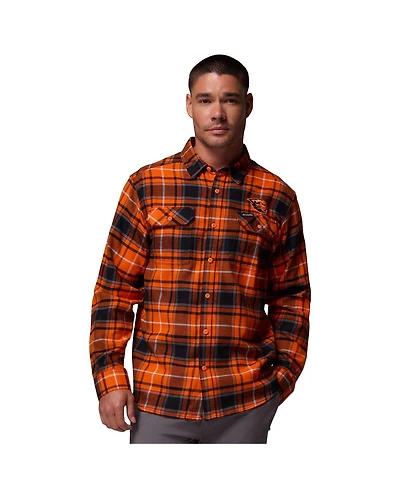 Columbia Men's Orange Oregon State Beavers Omni-Wick Flannel Long Sleeve Button-Up Shirt