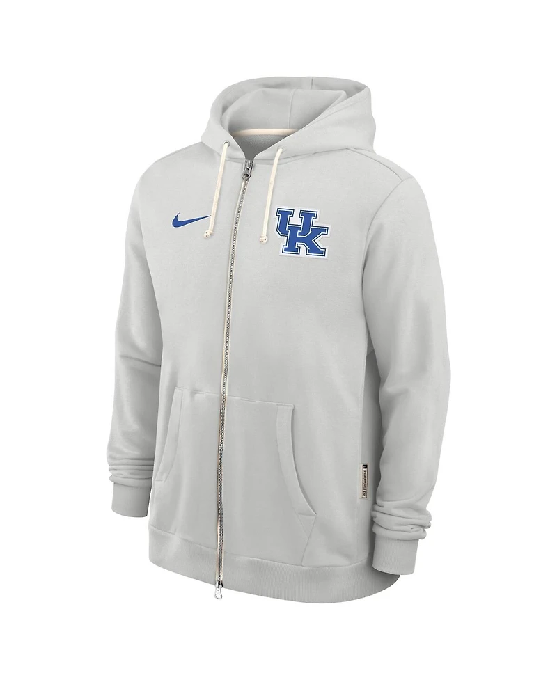 Nike Men's Gray Kentucky Wildcats 2025 Sideline Standard Issue Dri-fit Full-Zip Hoodie