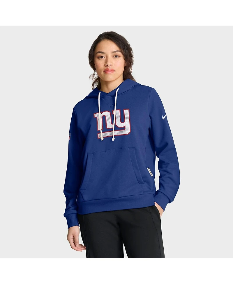 Nike Women's Royal New York Giants Sideline Standard Issue Initial Home Dri-fit Hoodie