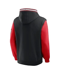 Fanatics Men's Black/Red Portland Trail Blazers Half Court Shot Clock Fastbreak Hoodie