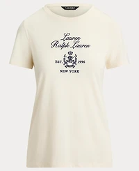 Lauren Ralph Women's Katlin Embroidered Crest Short Sleeve T-Shirt