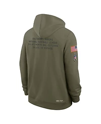 Nike Men's Olive Baltimore Ravens 2025 Salute to Service Dominant Force Pullover Hoodie