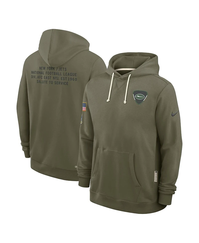 Nike Men's Olive New York Jets 2025 Salute to Service Sideline Standard Issue Dri-fit Hoodie