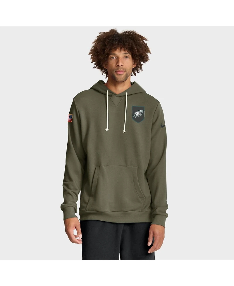 Nike Men's Olive Philadelphia Eagles 2025 Salute to Service Sideline Standard Issue Dri-fit Hoodie