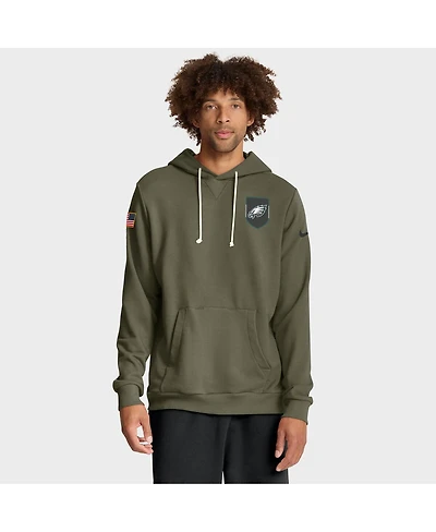 Nike Men's Olive Philadelphia Eagles 2025 Salute to Service Sideline Standard Issue Dri-fit Hoodie