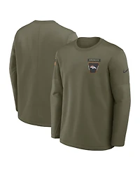 Nike Men's Olive Denver Broncos 2025 Salute to Service Sideline Coaches Therma-fit Long Sleeve Shirt