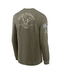 Nike Men's Olive Houston Texans 2025 Salute to Service Sideline Long Sleeve T-Shirt
