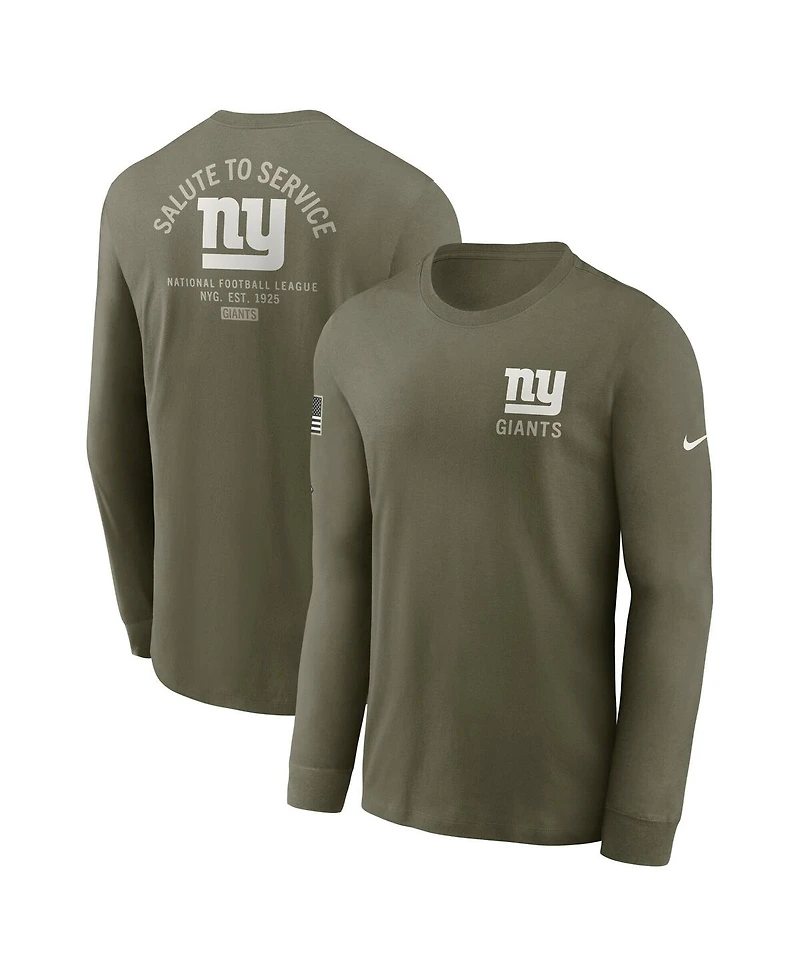 Nike Men's Olive New York Giants 2025 Salute to Service Sideline Long Sleeve T-Shirt