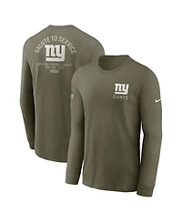 Nike Men's Olive New York Giants 2025 Salute to Service Sideline Long Sleeve T-Shirt