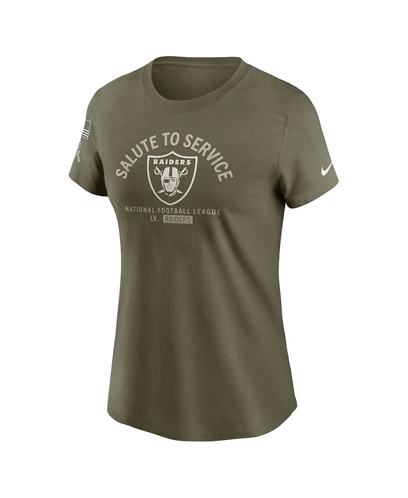 Nike Women's Olive Las Vegas Raiders 2025 Salute to Service Sideline T-Shirt