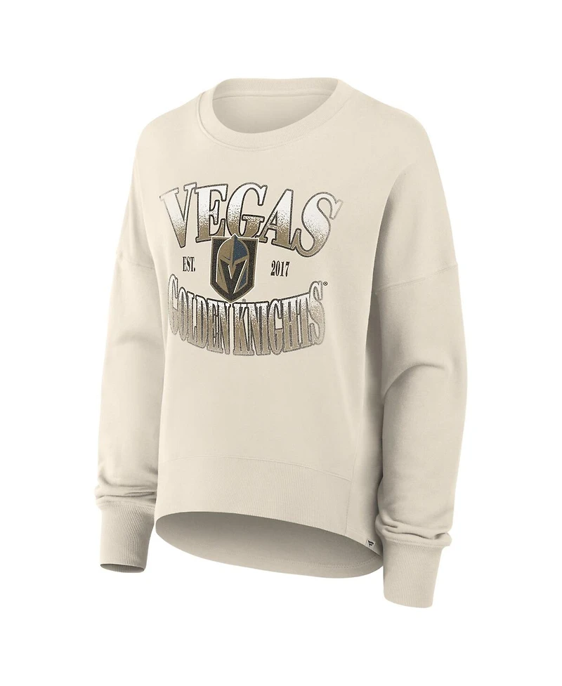 Fanatics Women's Cream Vegas Golden Knights Oversized Slice Pullover Sweatshirt