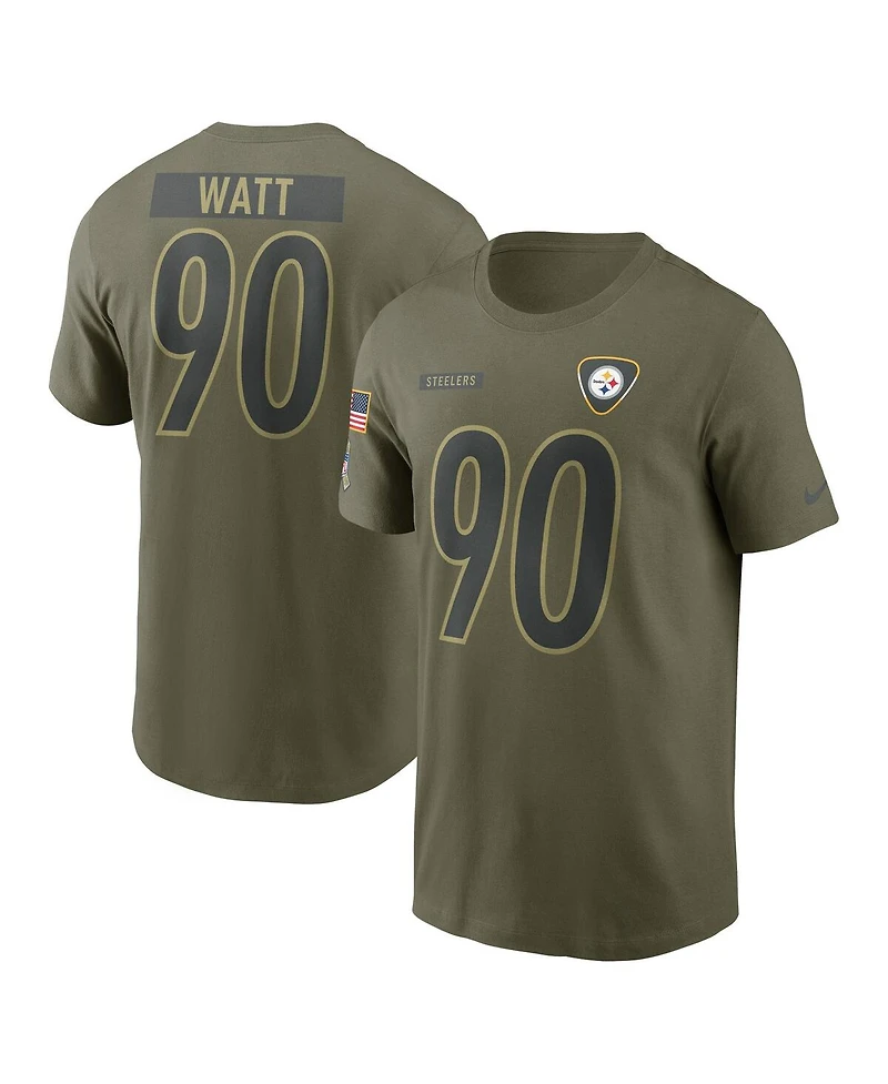Nike Men's T.j. Watt Olive Pittsburgh Steelers 2025 Salute to Service Name Number T-Shirt