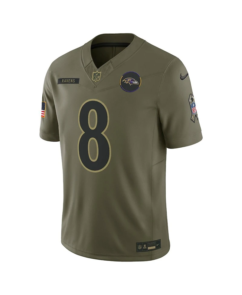 Nike Men's Lamar Jackson Olive Baltimore Ravens 2025 Salute to Service Limited Jersey