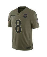 Nike Men's Lamar Jackson Olive Baltimore Ravens 2025 Salute to Service Limited Jersey