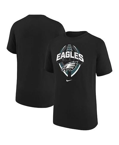 Nike Big Boys and Girls Black Philadelphia Eagles Icon Legend T-Shirt