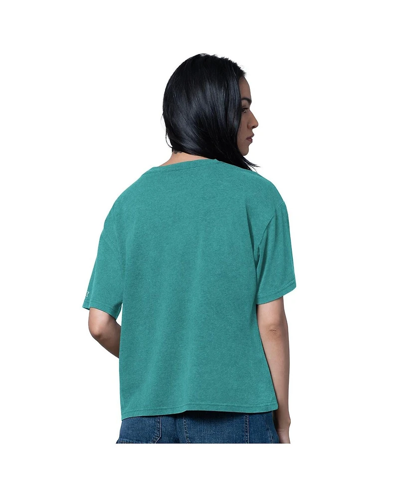 Starter Women's Heather Aqua Miami Dolphins Oversized Hall of Fame T-Shirt