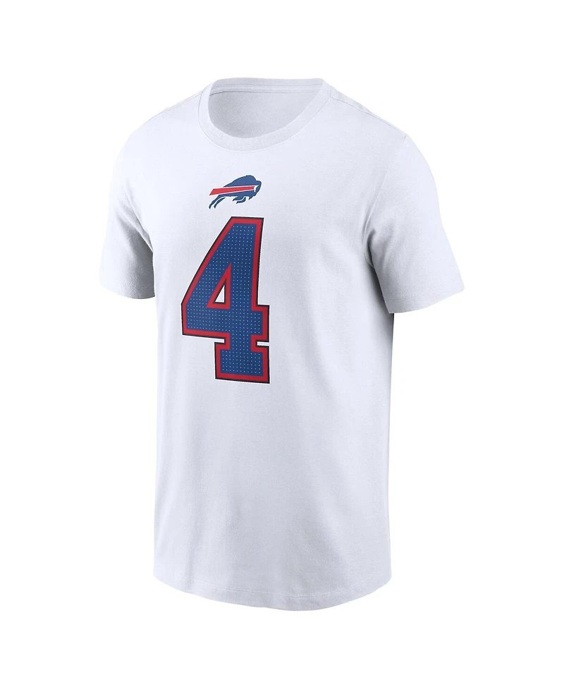 Nike Men's James Cook Iii White Buffalo Bills Player Name Number T-Shirt