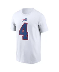 Nike Men's James Cook Iii White Buffalo Bills Player Name Number T-Shirt