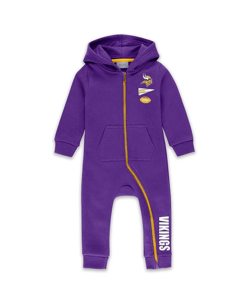 Wear by Erin Andrews Baby Boys and Girls Purple Minnesota Vikings Hooded Fleece Coverall