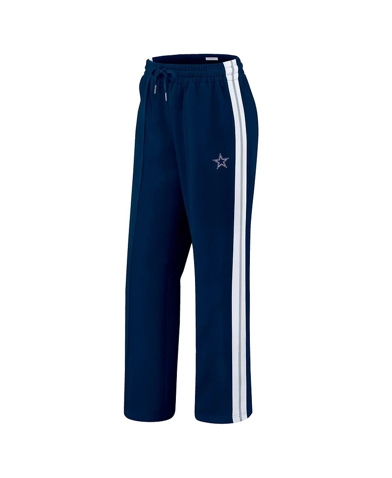 Wear by Erin Andrews Women's Navy Dallas Cowboys Color-Block Straight Leg Pants