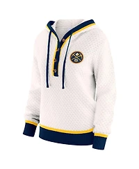 Wear by Erin Andrews Women's White Denver Nuggets Plus Hoodie Sweater