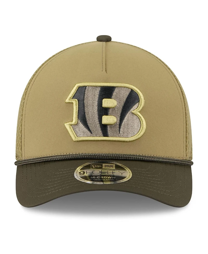 New Era Men's Green Cincinnati Bengals 2025 Salute to Service 9FORTY A-Frame M-Crown Adjustable Hat