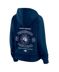 Wear by Erin Andrews Women's Navy Minnesota Timberwolves Full-Zip Raglan Hoodie