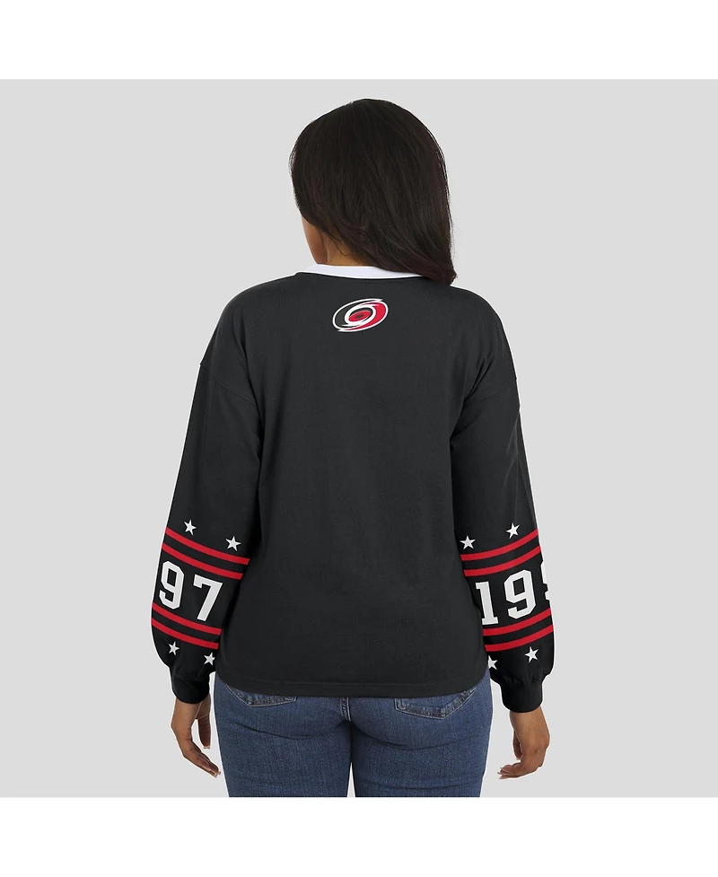 Wear by Erin Andrews Women's Black Carolina Hurricanes Long-Sleeve Sport T-Shirt