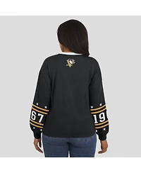 Wear by Erin Andrews Women's Black Pittsburgh Penguins Long-Sleeve Sport T-Shirt