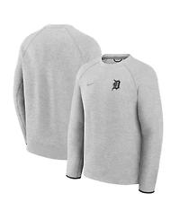 Nike Men's Heather Charcoal Detroit Tigers Tech Fleece Raglan Sweatshirt