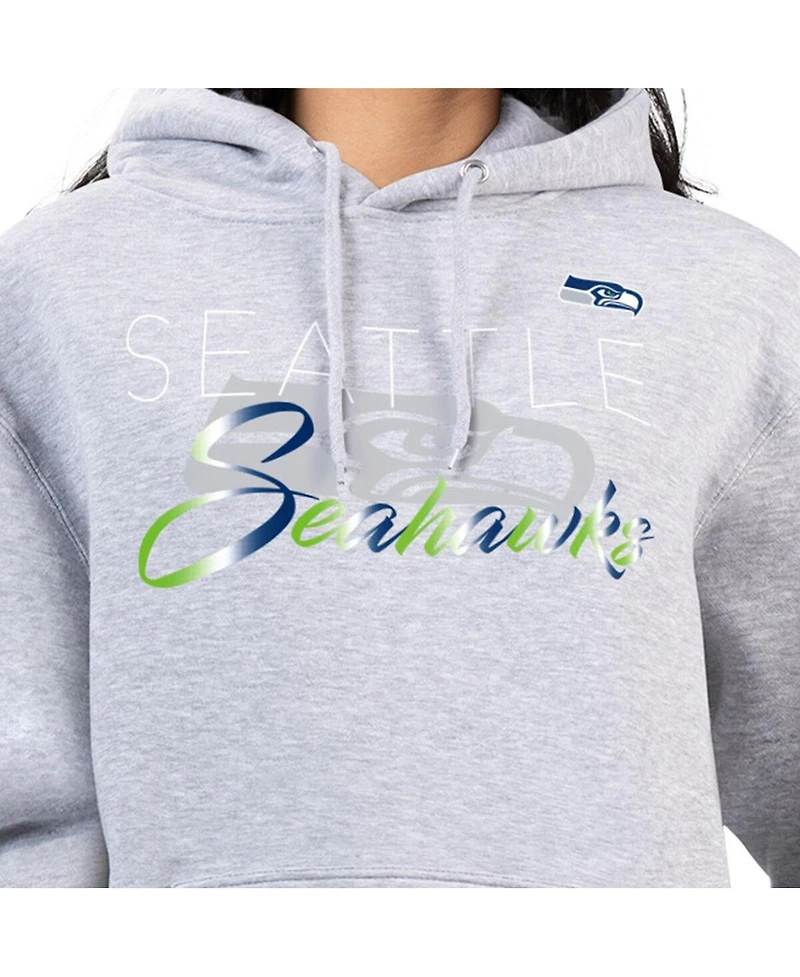 G-iii 4Her by Carl Banks Women's Gray Seattle Seahawks Shadow Logo Fleece Pullover Hoodie