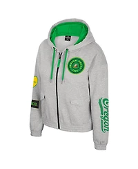 Colosseum Women's Gray Oregon Ducks Alfie Full-Zip Hoodie Jacket