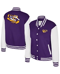 Colosseum Women's Purple Lsu Tigers French Baguette Full Snap Fleece Jacket